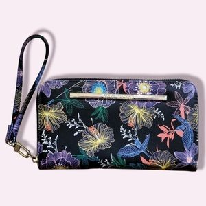 Steve Madden neon flower clutch wristlet bag